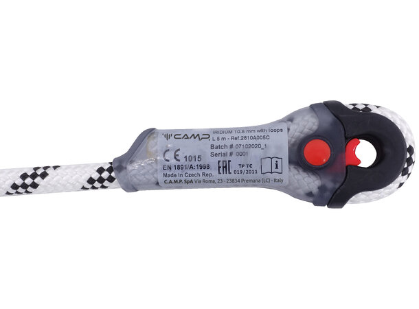 CAMP IRIDIUM 10.5 mm 5 m WITH LOOPS White/Black 5m 