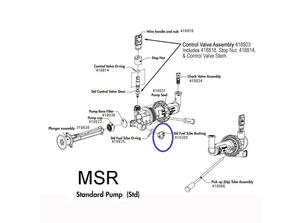 MSR Fuel Tube Bushig - Standard Red Fuel Pump - Reservedel 