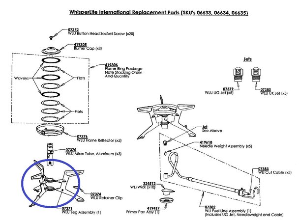MSR Leg - WhisperLite Universal Whisperlite Universal - Reservedel 
