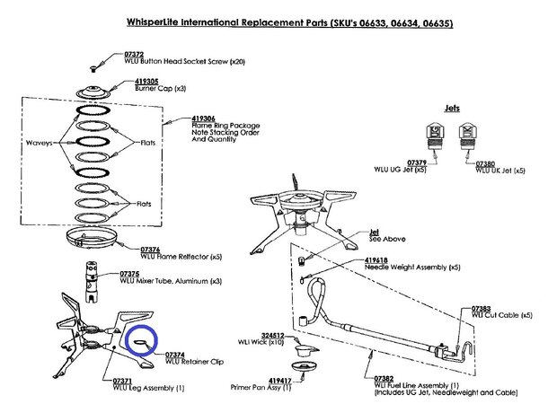 MSR WLU Retainer Clip Whisperlite Universal - Reservedel 