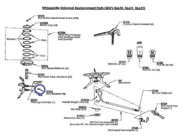 MSR WLU Retainer Clip Whisperlite Universal - Reservedel 