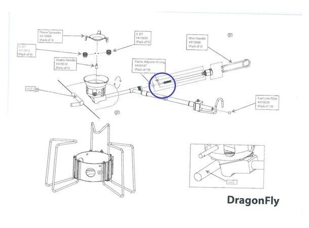 MSR Flame Adjuster O-Ring Dragonfly Reservedel 
