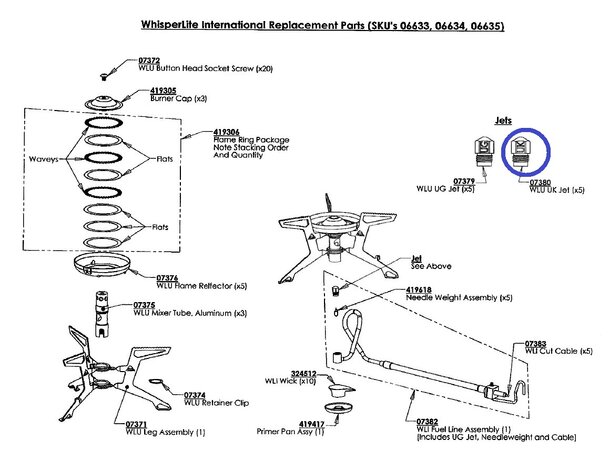 MSR WLU UK Jet Whisperlite Universal - Reservedel 