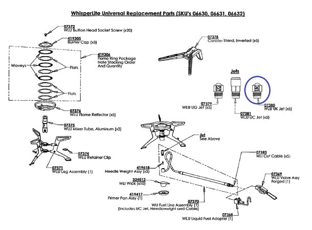 MSR WLU UK Jet Whisperlite Universal - Reservedel 