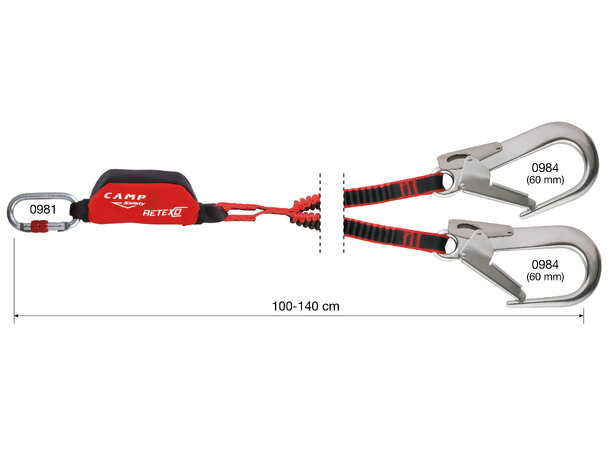 CAMP RETEXO REWIND DOUBLE 135cm Stål skru- og 60mm presslåskarabinere 