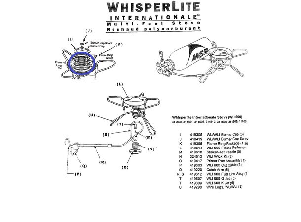 MSR FLAME RING PACKAGE (WL/WLI/RF) Whisperlite - Reservedel 
