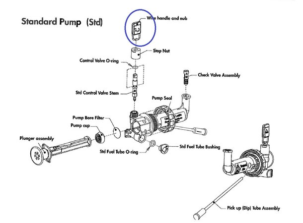 MSR Pump Control Knob & Wire Fuel pump - Reservedel 