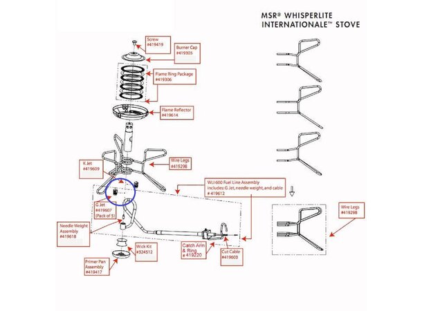 MSR WLI 600 G Jet Whisperlite International - Reservedel 