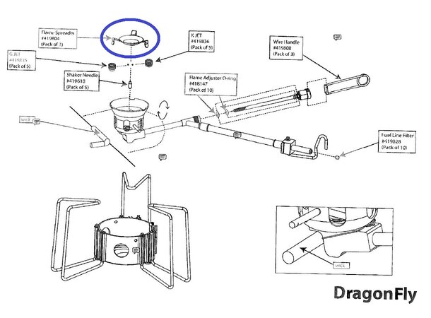 MSR Flame Spreader - Dragonfly Reservedel 