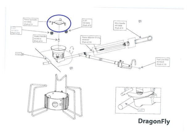 MSR Flame Spreader - Dragonfly Reservedel 