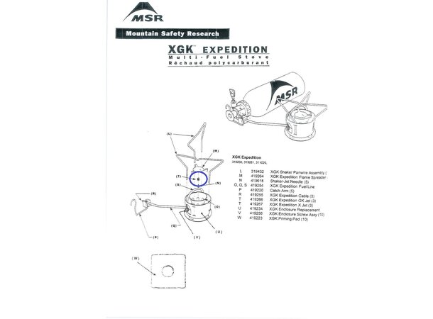 MSR GK Jet Dyse Dyse til eldre XGK brennere 
