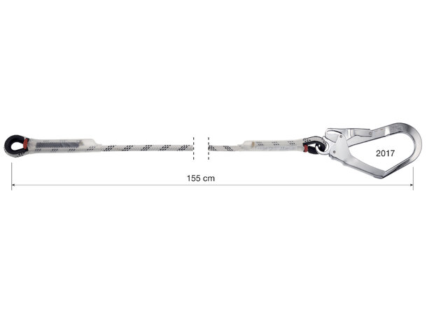 CAMP ROPE LANYARD SINGLE 155 cm 53mm presslåskarabinere 