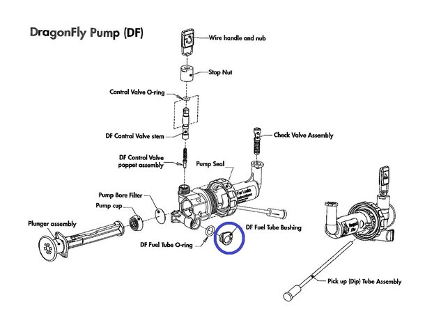MSR Fuel Tube Bushing Gray - Dragonfly Fuel Pump - Reservedel 