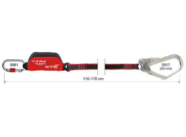 CAMP RETEXO REWIND SINGLE 175cm Stål skru- og 53mm presslåskarabinere 