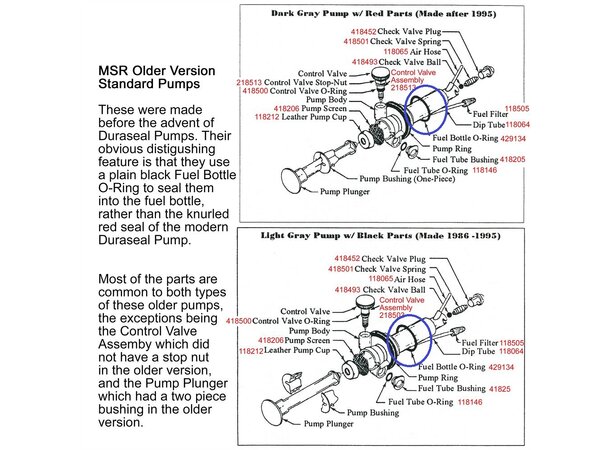 MSR Fuel Bottle STV Pump - O-RNG Older Fuel Pump - Reservedel 