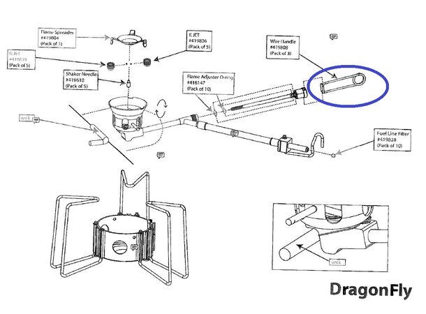 MSR Wire Handle - Dragonfly Reservedel 