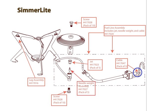 MSR SimmerLite Cables SimmerLite - Reservedel 