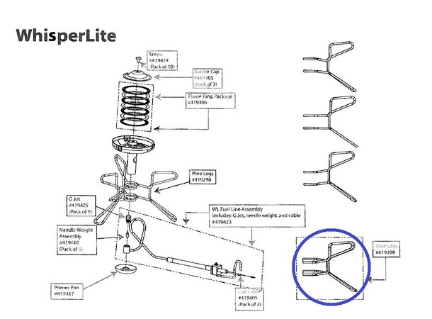 MSR Wire Legs - WL/WLI Whisperlite - Reservedel 