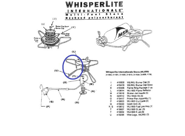 MSR Wire Legs - WL/WLI Whisperlite - Reservedel 