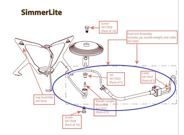 MSR SimmerLite Fuel Line Reservedel 