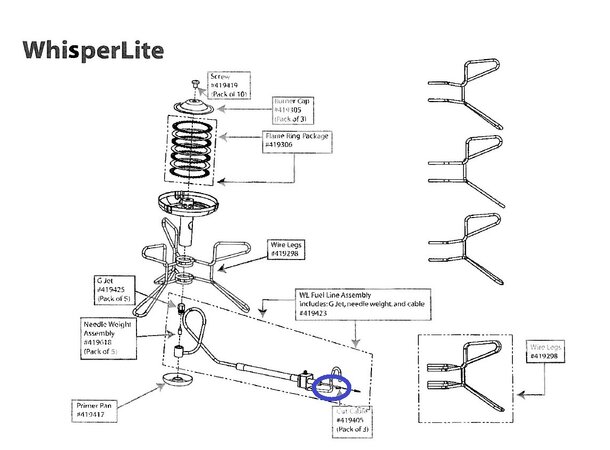 MSR WhisperLite Cut Cable Whisperlite - Reservedel 
