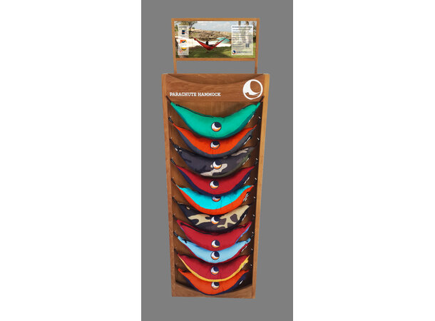 TTTM Veggstativ 10 Hengekøyer - Utstillingsmateriell 