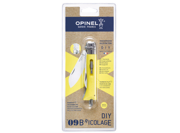 Opinel N°09 DIY Yellow Multikniv Blister 