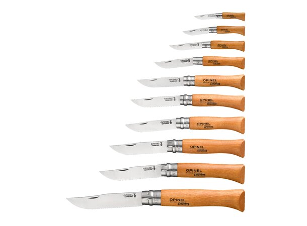 Opinel N° Carbon Steel Den tradisjonelle - i mange størrelser 