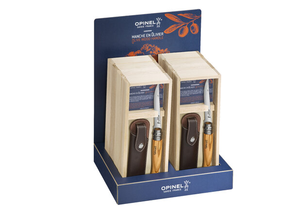 Opinel Display 8 wooden gift slim olive wood knives 