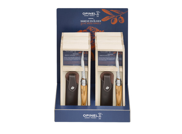 Opinel Display 8 wooden gift slim olive wood knives 