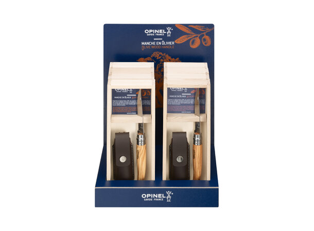 Opinel Display 8 wooden gift slim olive wood knives 
