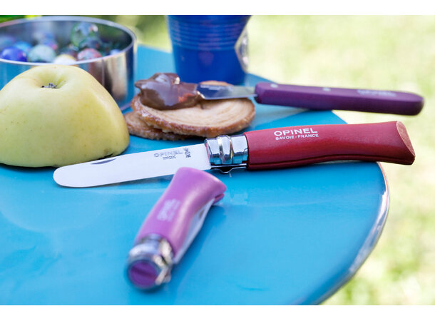 Opinel Blister pack N°07 round ended apple green 