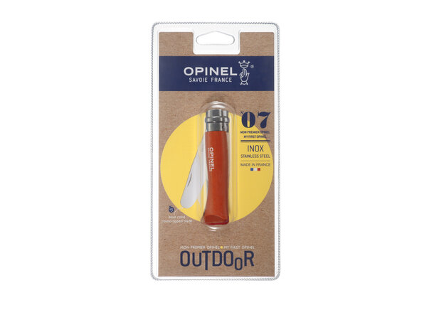 Opinel Blister pack N°07 round ended tangerine 