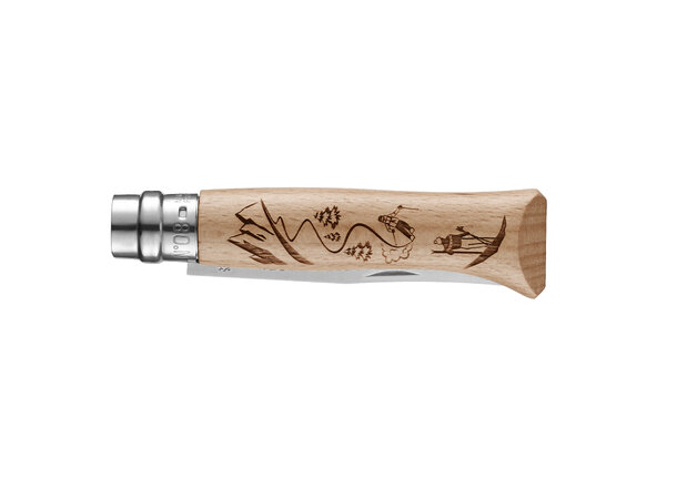 Opinel N°08 Engraved Skiing 