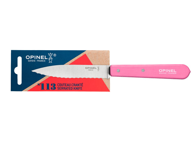 Opinel Serrated knife N°113 Pink 