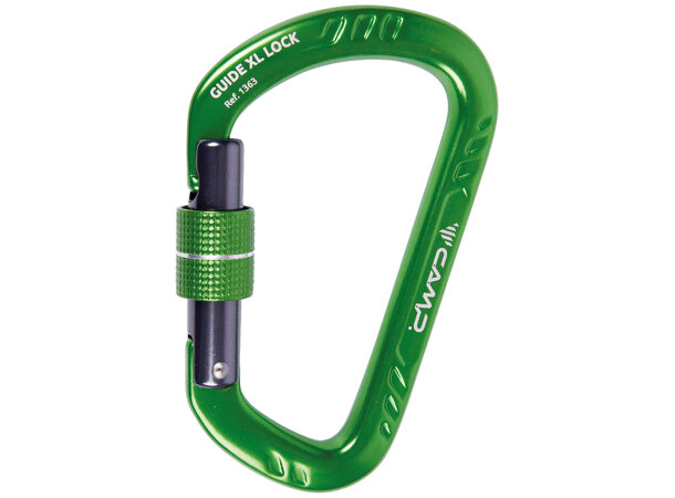 CAMP GUIDE XL LOCK Karabiner Pæreformet karabiner skrulås grønn 