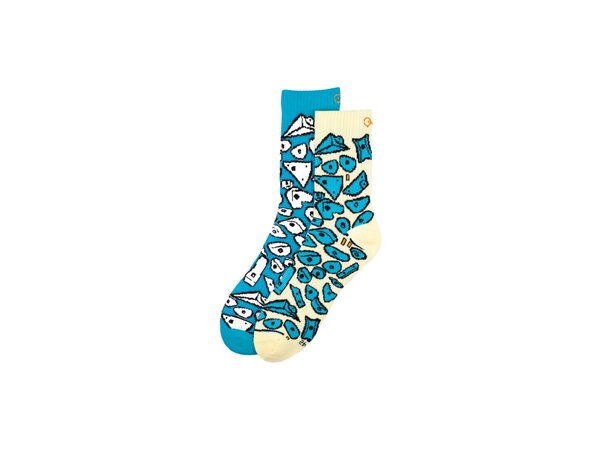 YY ROCK SOCKS Spray Wall - Blue - S (35-38) 