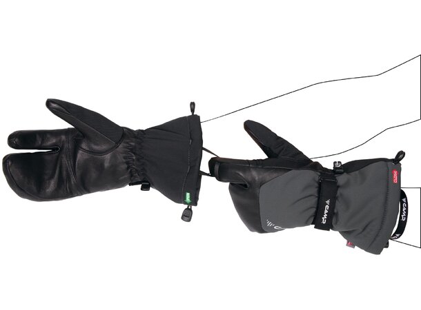 CAMP SPLIT MITT N XXL - Black/Grey 