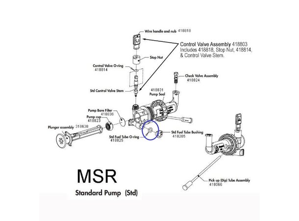 MSR Standard Fuel Tube Red - O-Ring Fuel Pump - Reservedel 
