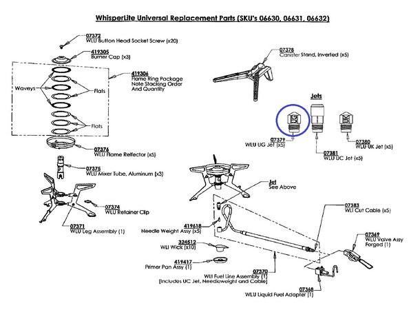 MSR WLU UG Jet Whisperlite - Reservedel 