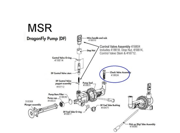 MSR Fuel Pump Check Valve Fuel Pump - Reservedel 