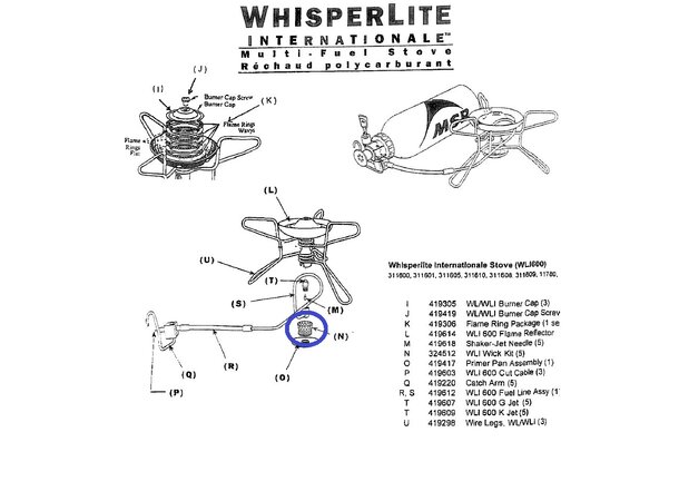 MSR Wick Veke WL, WLI og WLU WhisperLite veke 