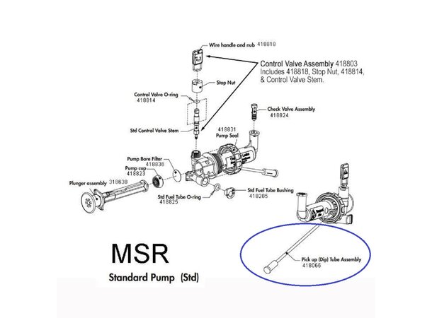 MSR P/U Tube Drivstoffrør Drivstoffrør inkl.filter 