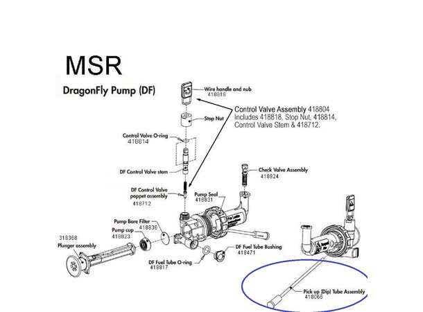 MSR P/U Tube Drivstoffrør Drivstoffrør inkl.filter 